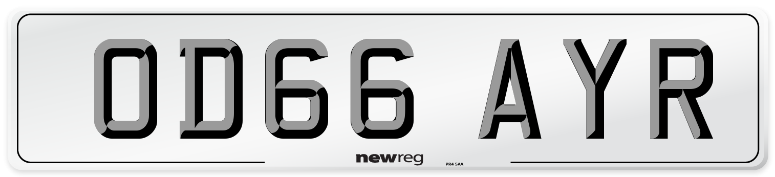 OD66 AYR Number Plate from New Reg